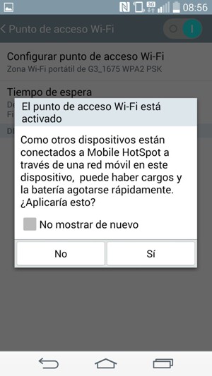 Seleccione Sí