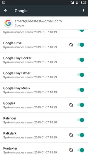 Kontrollera att Kontakter är valt