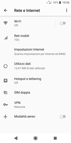 Seleziona Reti mobili