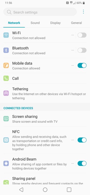 Select Network and Wi-Fi