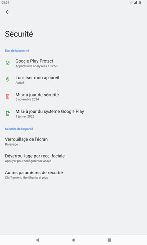 Sélectionnez Autres paramètres de sécurité