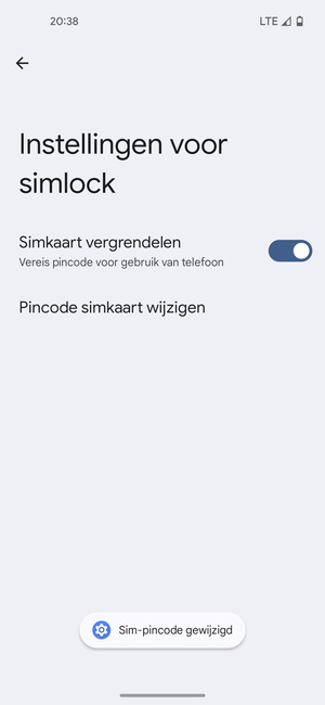 Uw SIM-pincode is gewijzigd