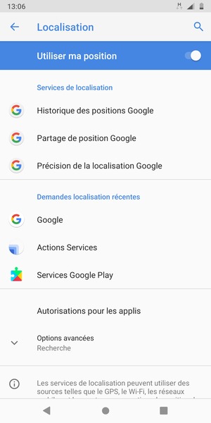 Désactiver le Localisation