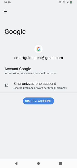 Seleziona Sincronizzazione account
