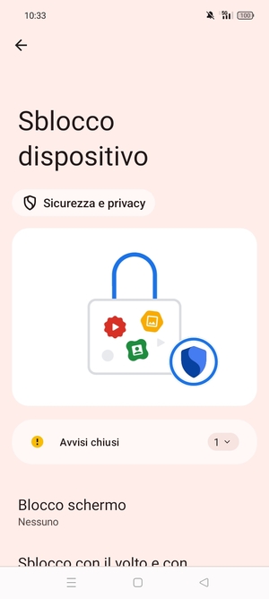 Seleziona Blocco schermo