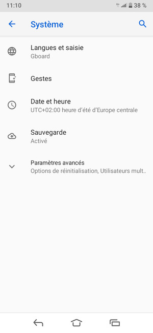 Sélectionnez Paramètres avancés