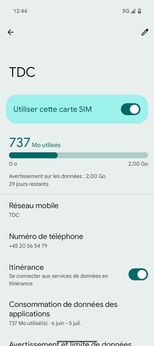 Activer ou désactiver Itinérance