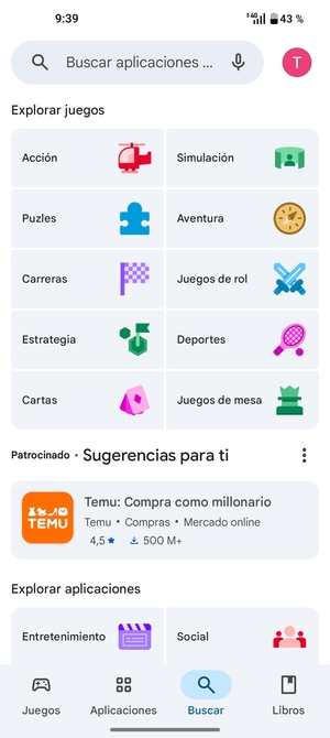 Seleccione la barra de Búsqueda