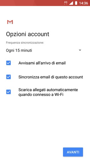 Seleziona AVANTI