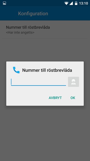 Ange Nummer till röstbrevlåda och välj OK