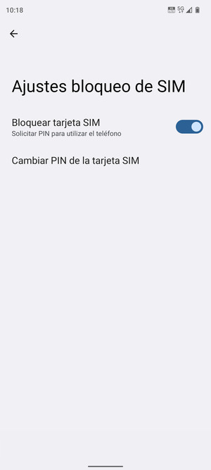 Seleccione  Cambiar PIN de la tarjeta SIM