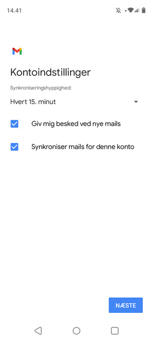 Vælg NÆSTE