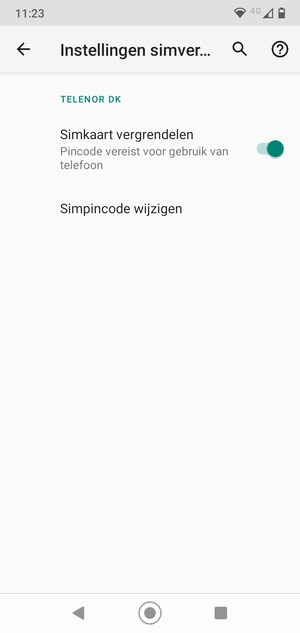 Selecteer Simpincode wijzigen