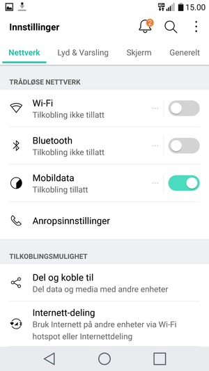 For å bytte PIN-koden til SIM-kortet, gå til Innstillinger-menyen og velg Generelt