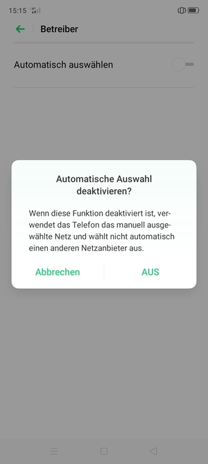 Wählen Sie AUS