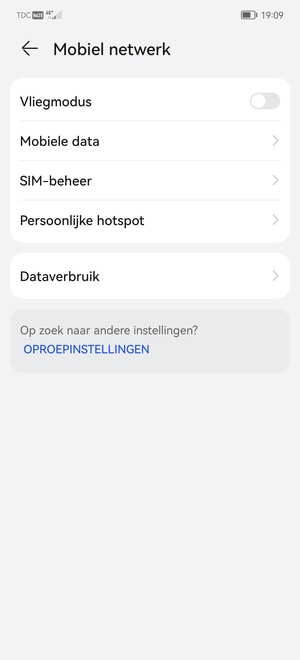 Selecteer Mobiele data