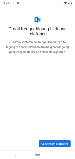 Velg Gå gjennom tillatelsene