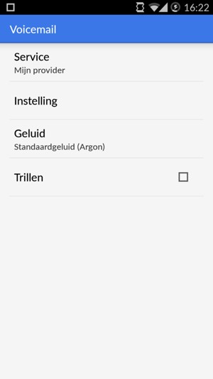 Selecteer Instelling