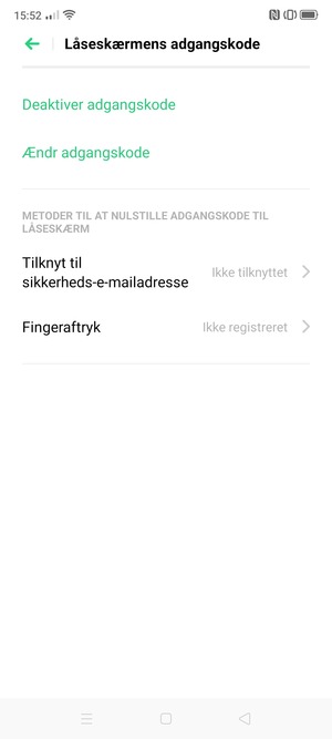 Din telefon er nu sikret med en skærmlås