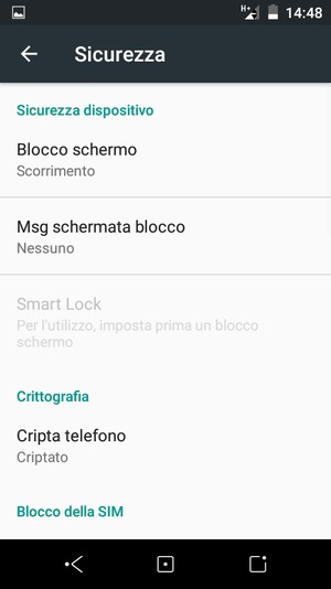 Seleziona Blocco schermo