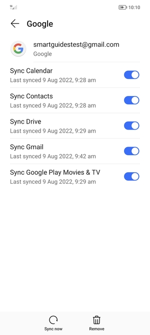 Select Sync now