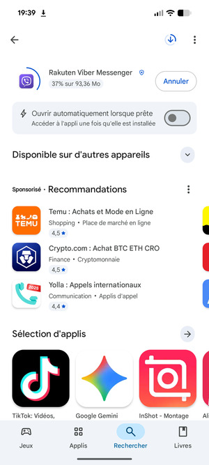 Veuillez attendre la fin de la procédure d'installation