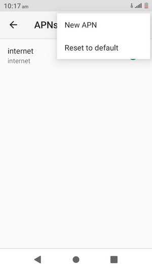 Select Reset to default