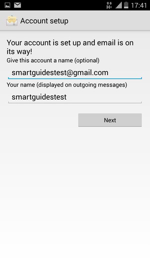 Give your account a name and enter your name. Select Next