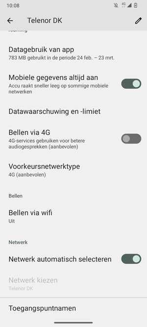 Scroll naar en selecteer Toegangspuntnamen