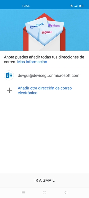 Seleccione IR A GMAIL