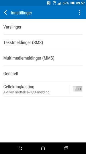 Velg Tekstmeldinger (SMS)