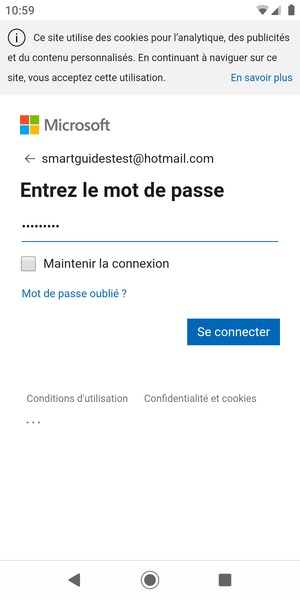 Saisissez votre mot de passe et sélectionnez Se connecter