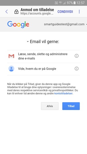 Seleziona Consenti