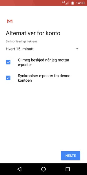 Velg NESTE