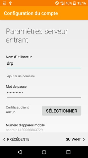 Saisissez Nom d'utilisateur
