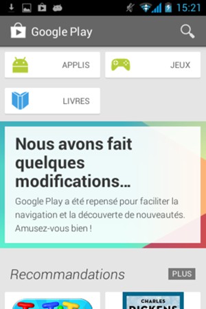 Sélectionnez le bouton de Recherche