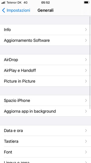 Seleziona Aggiornamento Software