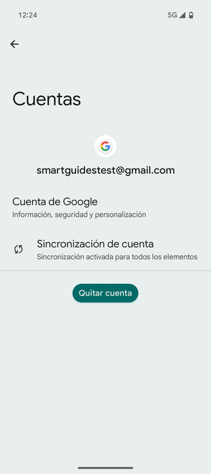 Seleccione Sincronización de cuenta