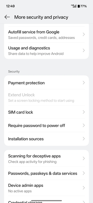 Scroll to  and select SIM card lock