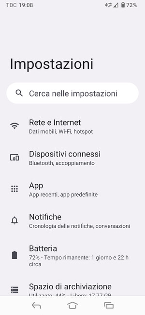 Seleziona Rete e Internet