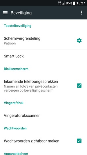 Uw telefoon is nu beveiligd met een schermvergrendeling