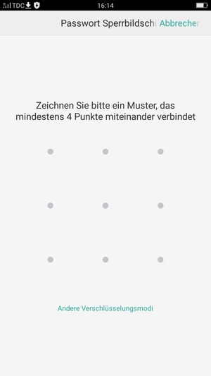 Zeichnen Sie ein Entsperrmuster