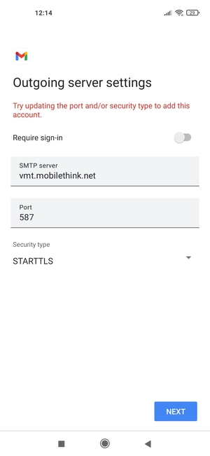 Select Security type