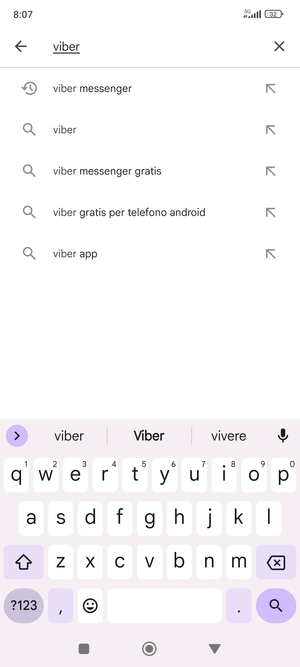 Inserisci il nome dell'app e seleziona Ricerca