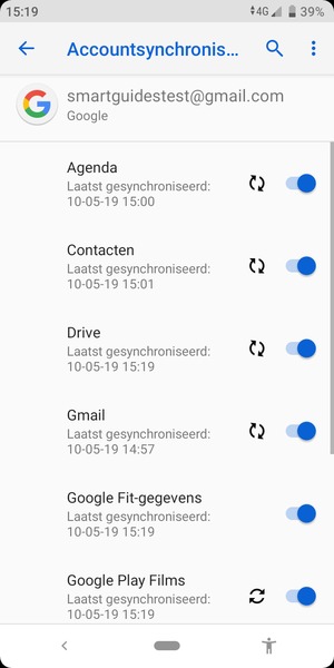 Uw gegevens worden gesynchroniseerd