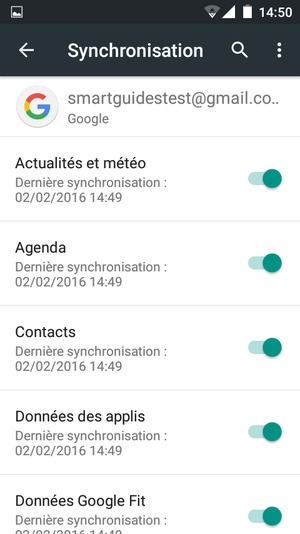 Sélectionnez le bouton du Menu