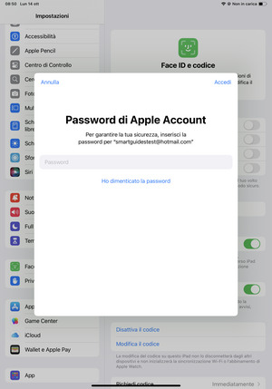 Inserisci  Password ID Apple e seleziona Accedi