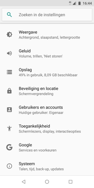 Scroll naar en selecteer Beveiliging en locatie