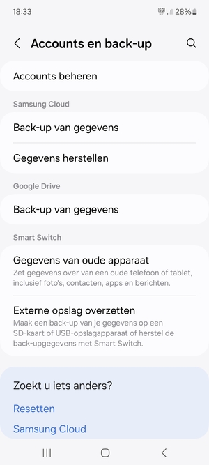 Selecteer Accounts beheren