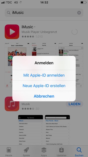 Wählen Sie Mit Apple-ID anmelden